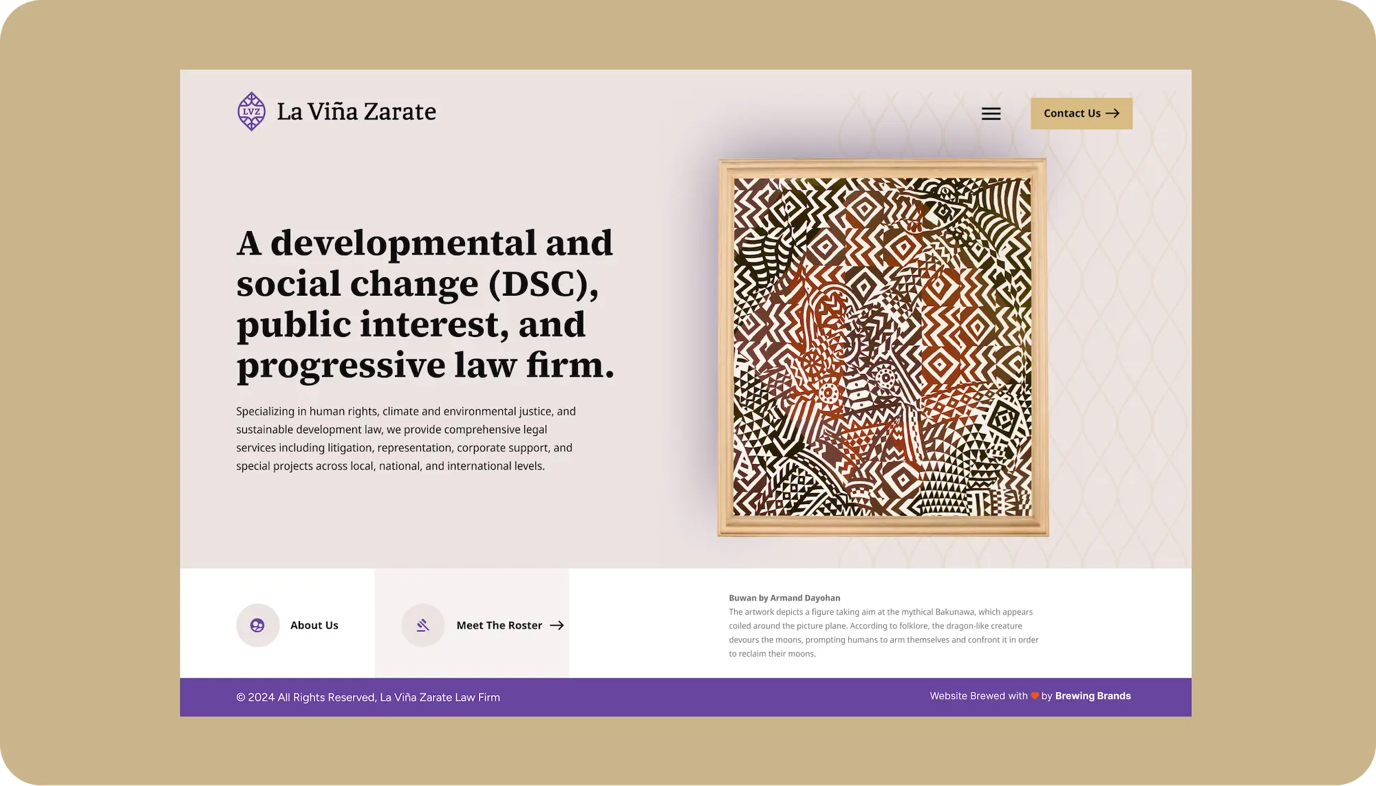 La Viña Zarate Law Firm Website Home Page Design